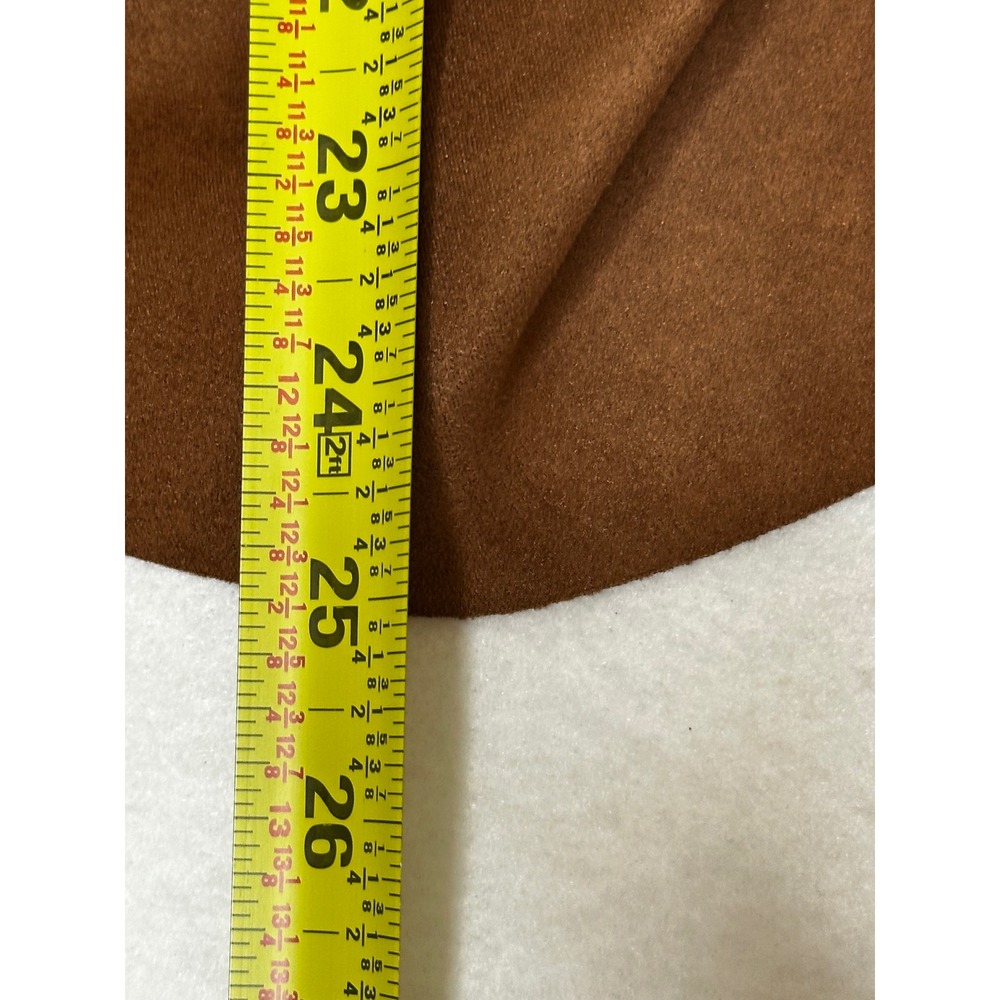 Naked Wardrobe Faux Suede Ruched Top Womens Size M Brown Asymmetrical NWT - Picture 6 of 7